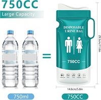 Urinoir jetable unisexe de 750 ml, facile à emporter, pour usage domestique, camping en plein air, voiture, sacs à urine