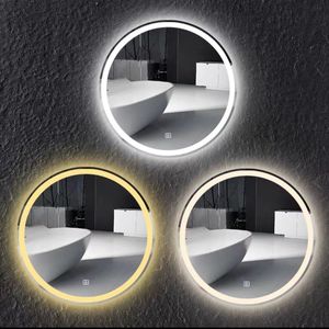 Miroir LED rond suspendu au mur dans la chambre à coucher de la salle de bain - Product Image 2