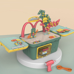 129 Pièces Tournevis Électrique Créatif DIY, Jouet Puzzle 3D à Monter, Boîte à Outils, Ensembles de Blocs de Construction, Chargeur Crosman - Product Image 1