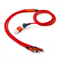 Cable de Carga USB 5 en 1 con Trenzado de Nailon, Logotipo Personalizado, Regalo Electrónico Premium para Empresas y Promoción en Ferias Comerciales