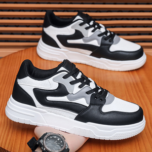 Baskets Chunky à Plateforme pour Hommes, Tige en Maille Respirante, Lacets, Doublure en Maille Respirante, Semelle Extérieure en Caoutchouc, Chaussures Décontractées pour la Marche Toutes Saisons, Couleur Unie - Product Image 1