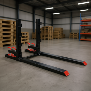 Fourches de tracteur robustes de 4000 lb avec pince à palettes, longueur totale de 60 pouces, barre stabilisatrice anti-basculement noire, accessoires pour chariot élévateur - Product Image 2