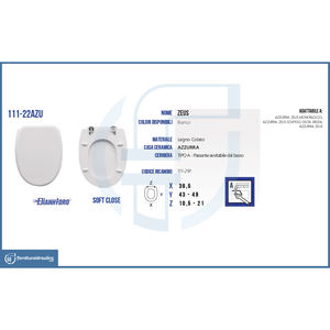Tapa de Inodoro con Diseño Moderno Azzurra Zeus para Baño, de Plástico PP y Urea, Alargada, con Función de Control Remoto - Product Image 4