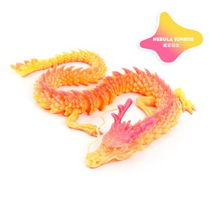 Dragón Articulado Impreso en 3D - Degradado Rosa-Azul Cristalino, Serpiente con Articulaciones Móviles, Juguete Flexible Antiestrés, Decoración para el Hogar, Material PLA, 45CM - Product Image 4