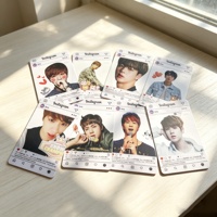 Carte de visite personnalisée en PVC, carte en plastique transparent givré, carte photo magnétique embossée Kpop Idol Popular Seasons Greetings