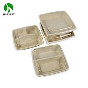 Boîte à lunch jetable en pulpe de bagasse de canne à sucre, compatible micro-ondes, pour plats à emporter - Product Image 2