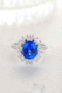 Joyería personalizada mujeres diamante anillo de bodas corte ovalado plata 925 Anillos de Compromiso de plata - Product Image 4