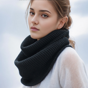 Vintage adolescents filles anneau écharpes automne hiver plus chaud cou femmes hiver tricoté solide épais écharpe hiver cercle boucle écharpe - Product Image 4
