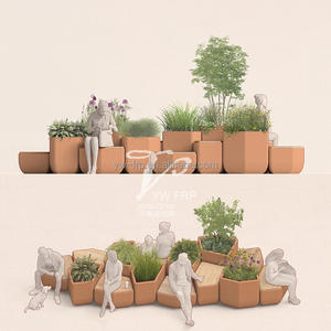 Moderna <span class=keywords><strong>gran</strong></span> cuadrado paisaje diamante silla al aire libre fibra de vidrio macetas para Centro Comercial ocio antiséptico madera <span class=keywords><strong>Parque</strong></span> escuela - Product Image 2