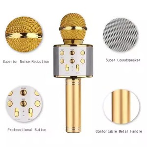 Microphone WSW-48, mini microphone portable intégré, microphone pour <span class=keywords><strong>chanter</strong></span> à la maison, <span class=keywords><strong>karaoké</strong></span> avec haut-parleur sans fil Bluetooth RGB - Product Image 3