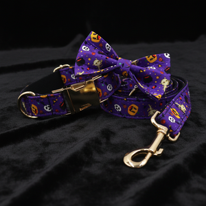 Conjunto de Correa y <span class=keywords><strong>Collar</strong></span> para Mascotas con Estampado de Calabaza Colorida de Poliéster para Halloween, Diseño Personalizado, <span class=keywords><strong>Collar</strong></span> Ajustable para <span class=keywords><strong>Perro</strong></span>, OEM - Product Image 5