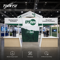 Stand d'exposition modulaire TIANYU, structure en aluminium, graphismes en tissu pour salons professionnels, conférences et événements commerciaux