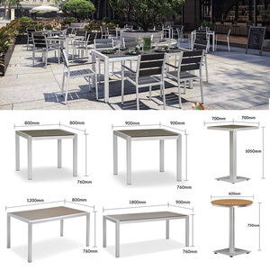 Coets Brand <b>Outdoor</b> Furniture Brushed Aluminum Frame <b>Plastic</b> Wood Restaurant Patio <b>Outdoor</b> <b>Tables</b> and Chairs Set Restaura - Product Image 5