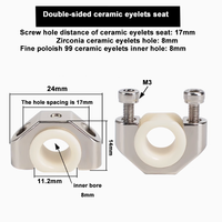 Guide-fil en céramique pour machine à tordre 650, œillet ID 8mm, siège en alliage poli miroir, distance entre les trous 17mm