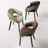 Chaise de salle à manger minimaliste italienne de luxe léger avec structure en acier et revêtement en cuir, avec housse de siège souple, pour la maison et les restaurants