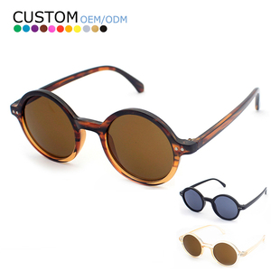 Wholesale Fashion Round Frame Summer Custom Vintage Retro Sunglasses Hot Seller Men Sun Glasses - Product Image 1