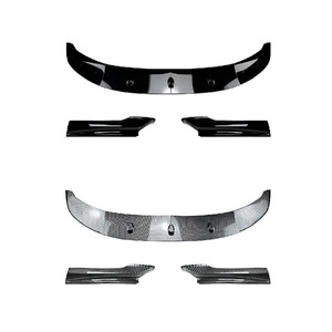Kit de alerón delantero Amp Z para BMW F10 F11 Serie 5 2011-2017, acabado mate con textura de fibra de carbono en negro piano. - Product Image 2