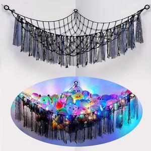 Stuffed Animal Net Hammock Toy Storage Net With Tassels For Stuffed Animal Plush Toy Bohemian Handwoven Corner Hanging Net - Product Image 1