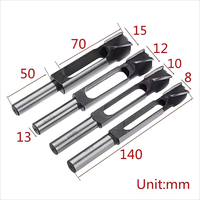 4 pièces résistant à l'usure et durable Tenon Dowel Wood Plug Cutter Set pour perceuses électriques à bois
