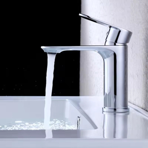 China Factory Brass Gold Basin Faucet - Single Hole, Hot/Cold Water Mixing - Product Image 4