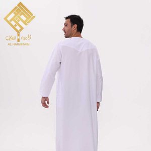 Abaya da uomo musulmana islamica mediorientale in raso intrecciato traspirante, casual, lunga fino alla caviglia, a maniche lunghe, per tutte le stagioni - Product Image 3