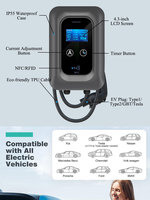 Borne de recharge commerciale pour véhicules électriques 22 kW Type 2 murale 32A Triphasée 400V pour flotte avec RFID, application, CE, TUV, OCPP 16, EN 61851, logo personnalisé