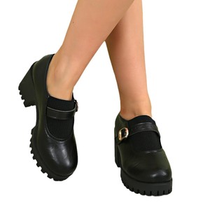 Platform Thick Heel Deep Mouth Professional Shoes for Women Autumn Plus Size Thick Sole British High-heeled Small Shoes - Product Image 5