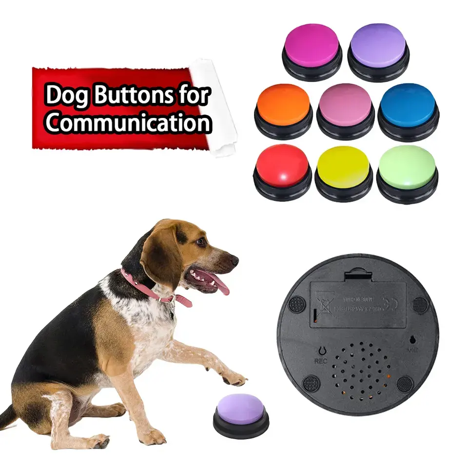 Настраиваемый голосовой звуковой зуммер для домашних животных, записываемые кнопки для собак
