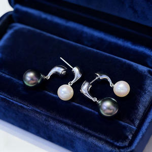 22687 Accesorios de Perlas DIY, Pendientes de Plata S925 con Doble Perla y Base Redonda Vacía de Oro y Plata de 6-11 mm - Product Image 2