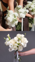 Bouquet de mariée en soie artificielle rose et violette, style coréen réaliste et romantique, fleurs artificielles pour mariage, décoration de la maison et du bureau, vente en gros