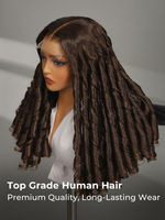 Perruque brésilienne Remy en cheveux humains, super double drawn, ondulée, brune, 5x5 pour lace front, 100% volume intense, ligne de cheveux naturelle