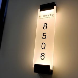 Letrero LED Acrílico Transparente Moderno con Diseño Personalizado al por Mayor, Número de Habitación de Hotel Iluminado, Placa de Casa Iluminada - Product Image 3