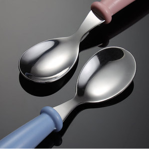 Reusable 304 Stainless Steel Baby Feeding Cutlery <strong>Set</strong> <strong>with</strong> Plastic <strong>Handle</strong> Spoon and Fork Kids <strong>Flatware</strong> Tableware <strong>Set</strong> - Product Image 4