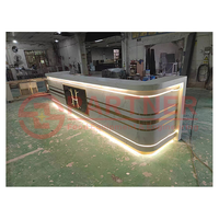 Comptoir de bar design personnalisé professionnel marbre et acier inoxydable et comptoir en bois pour bar/restaurant/hôtel/boutique