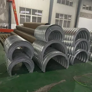 Bridge Assemble Galvanized Metal Tunnel Steel Culvert Pipe 2m 1m 3m Diameter Drainage Culvert Metal Pipe