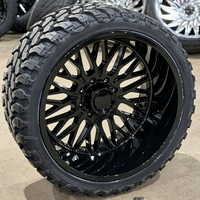 Jantes en alliage forgées sur mesure de 20 à 28 pouces, noir brillant, multi-rayons fins, concaves profonds pour Ford F350, Ram 1500, Silverado Pickup