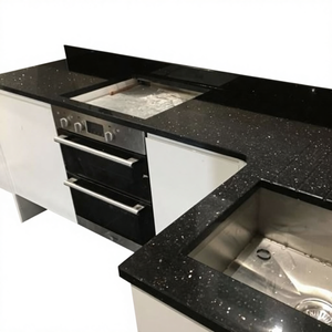 Granite Galaxy Noir, grande dalle, comptoir de salle à manger moderne, solutions de revêtement de vanité, carrière en Inde, haute qualité, naturel pour villa - Product Image 1