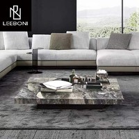 Table de design italien avec plateau Table centrale carrée en marbre pour le salon Table basse en marbre Foshan