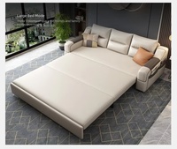 Modernes Minimalistisches Kratzfestes Kunstleder-Sofabett 2-in-1 Verwandelbares Sofa mit Stauraum für Kleine Räume