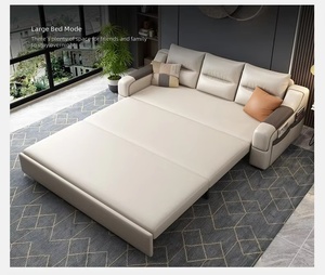 Modern Minimalist Cat Scratch Resistant Faux Leather Sofa <strong>Bed</strong> 2 in 1 Convertible Couch with Storage for Small Spaces - Product Image 5