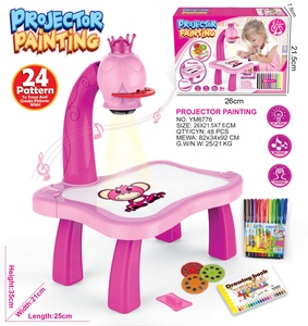 <span class=keywords><strong>Table</strong></span> <span class=keywords><strong>de</strong></span> dessin pour enfants avec projecteur LED, <span class=keywords><strong>table</strong></span> d'apprentissage artistique, jouets éducatifs pour enfants - Product Image 2