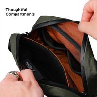 Sac à bandoulière pour homme en polyester imperméable avec fermeture éclair tendance pour téléphone, équipement de voyage, étui pour appareil photo, pochette technique