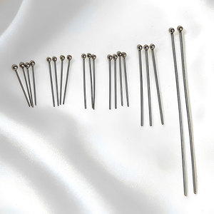 เข็มลูกบอลสแตนเลสหลายขนาด หัวกลม ยาว อุปกรณ์ทำเครื่องประดับ DIY - Product Image 1
