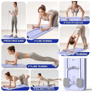 Portable Multifunctional Pilates Slider Board with Resistance <b>Bands</b> for Home Core <b>Workout</b> & Full Body Exercise - Product Image 4