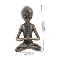WeiVista Statue de méditation extraterrestre en résine Figurine d'aspect bronze antique pour la décoration intérieure ou à collectionner Vente en gros