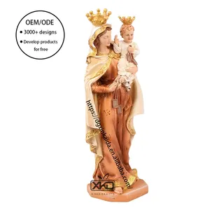 Fabrik Großhandel katholische religiöse Statuen Harz Madonna & Kind Statue Harz Mutter Mary Harz Statue Jungfrau