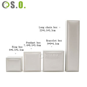 Caja de Joyería de Piel Sintética con Logotipo Personalizado al por Mayor en Rojo, Azul, Gris y Dorado para Collares, Pulseras, Pendientes y Anillos - Product Image 5