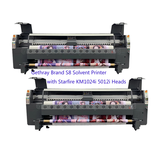 Guangzhou Gethray S8 New Model 10ft Large Format Printer 3.2m Inkjet Plotter with Konica 5012i 1024i 4H Starfire Printhead