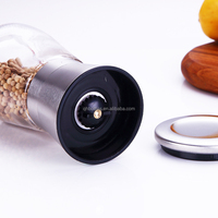 Moulin à sel et à poivre manuel en verre transparent de 180 ml de haute qualité pour la cuisine – Vente en gros à chaud