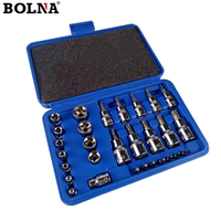 Lot de 30 embouts hexagonaux Torx, adaptateurs de douilles, manchons de serrage, coupleurs pour réparation automobile, anti-effraction
